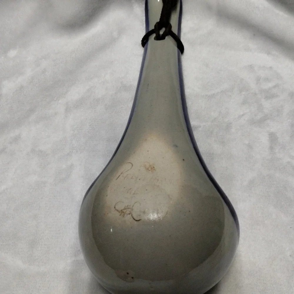 Vintage Tonala Mexico Pottery Ladle Blue Floral‎ Rustic Wall Decor